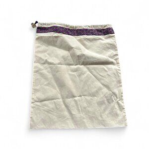 Tory Burch cream dust bag with purple trim #preppy #summer   Vintage y2k 90s